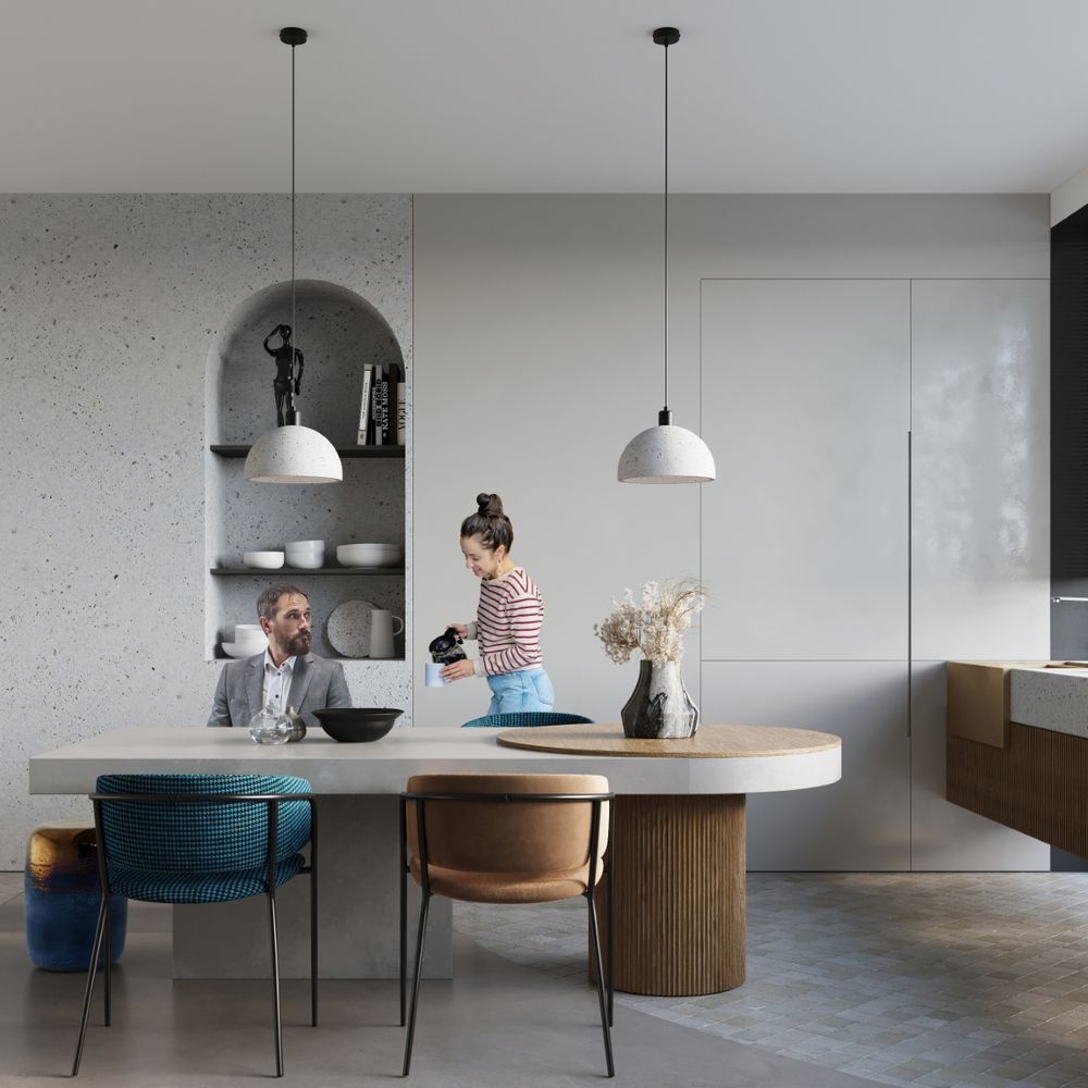 Pendant lamp concrete Pablito industrial Design E27 - SILVIONIX