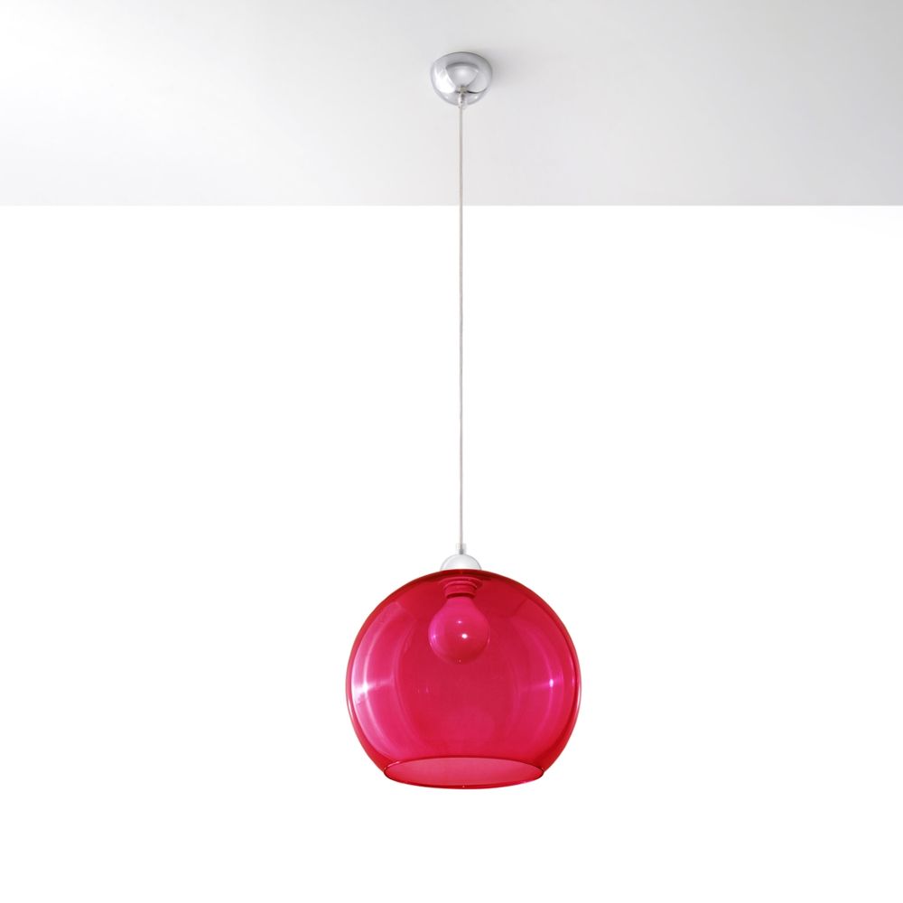 Pendant lamp steel, glass Ball minimalistic Design E27 - SILVIONIX