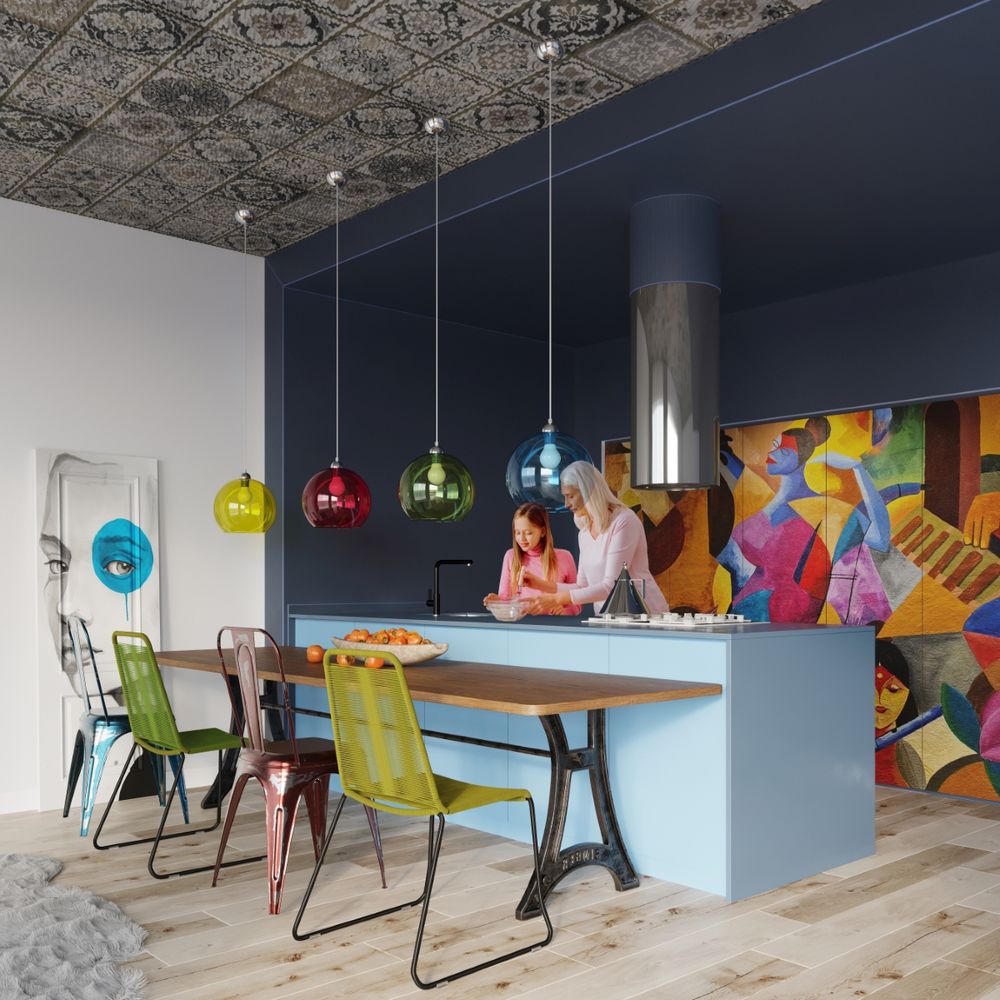 Pendant lamp steel, glass Ball minimalistic Design E27 - SILVIONIX