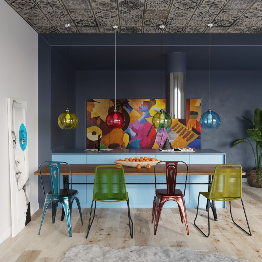 Pendant lamp steel, glass Ball minimalistic Design E27 - SILVIONIX