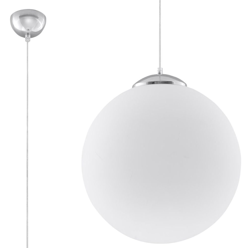 Pendant lamp steel, glass Ugo minimalistic Design E27 - SILVIONIX