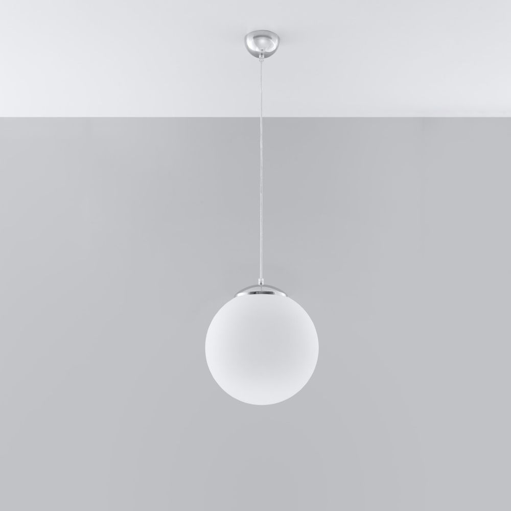 Pendant lamp steel, glass Ugo minimalistic Design E27 - SILVIONIX