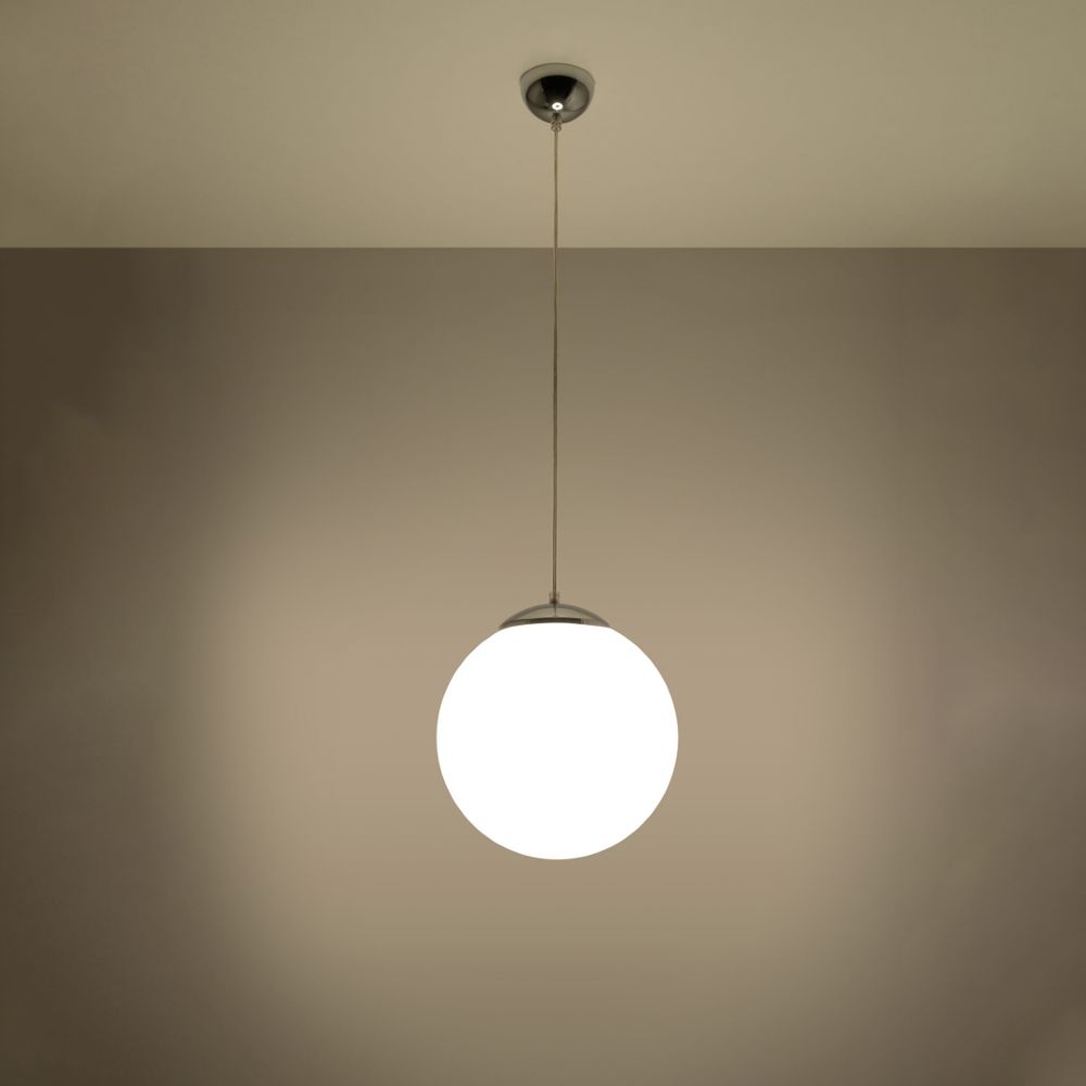 Pendant lamp steel, glass Ugo minimalistic Design E27 - SILVIONIX