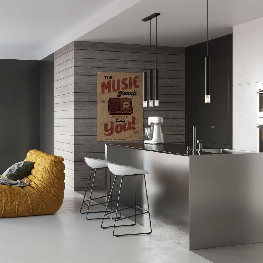 Pendant lamp steel, glass Wezyr modern Design G9 - SILVIONIX