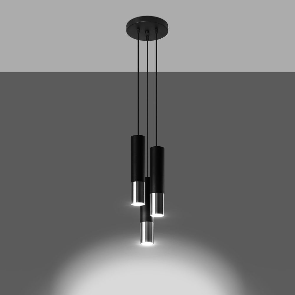 Pendant lamp steel Loopez modern Design GU10 - SILVIONIX
