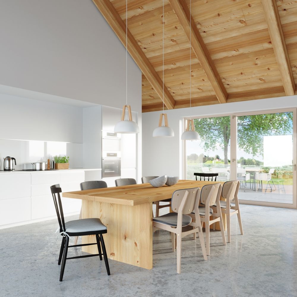 Pendant lamp steel, wood Casco modern Design E27 - SILVIONIX