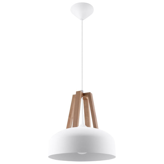Pendant lamp steel, wood Casco modern Design E27 - SILVIONIX