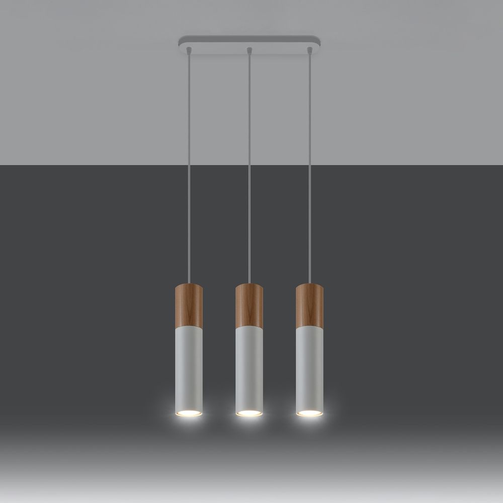 Pendant lamp steel, wood Pablo modern Design GU10 - SILVIONIX