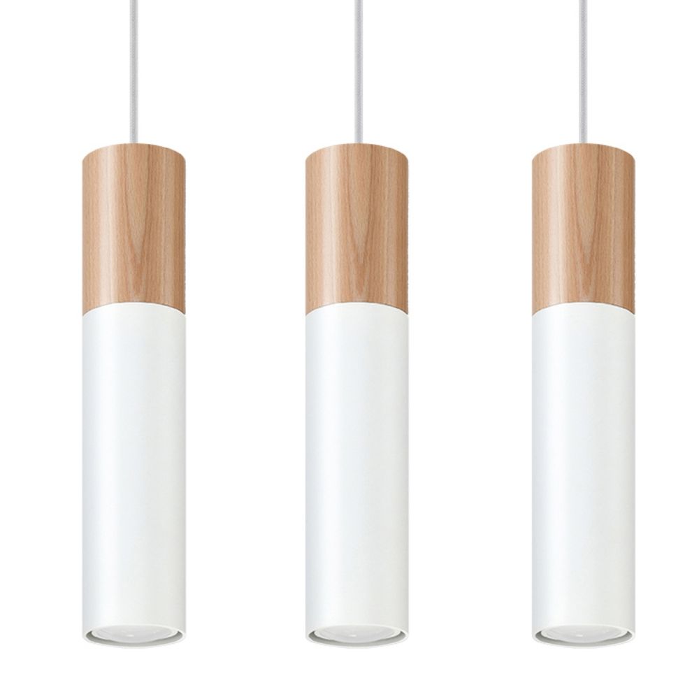 Pendant lamp steel, wood Pablo modern Design GU10 - SILVIONIX