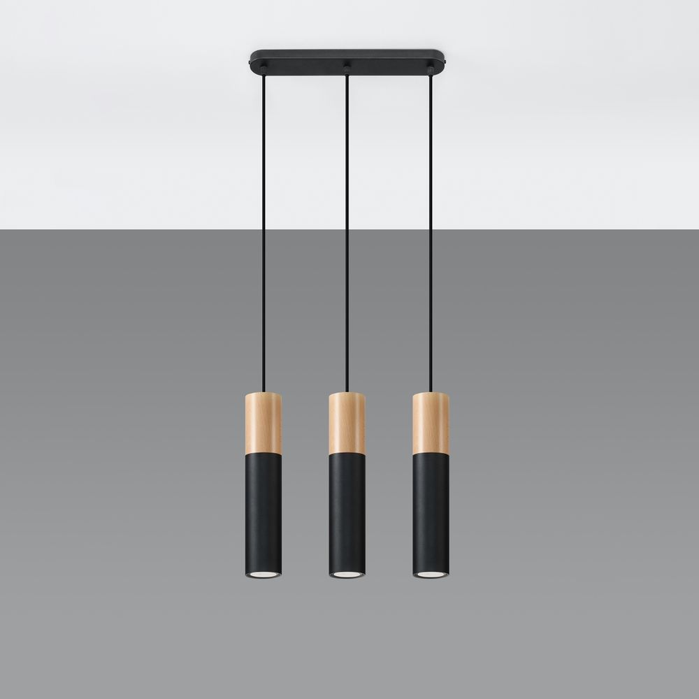 Pendant lamp steel, wood Pablo modern Design GU10 - SILVIONIX