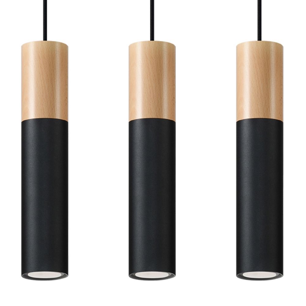 Pendant lamp steel, wood Pablo modern Design GU10 - SILVIONIX