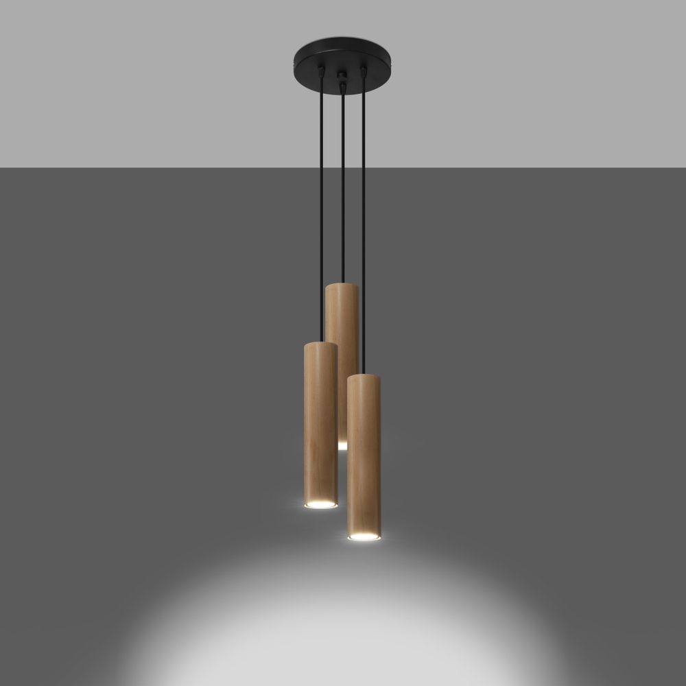 Pendant lamp wood Lino Scandinavian Design GU10 - SILVIONIX