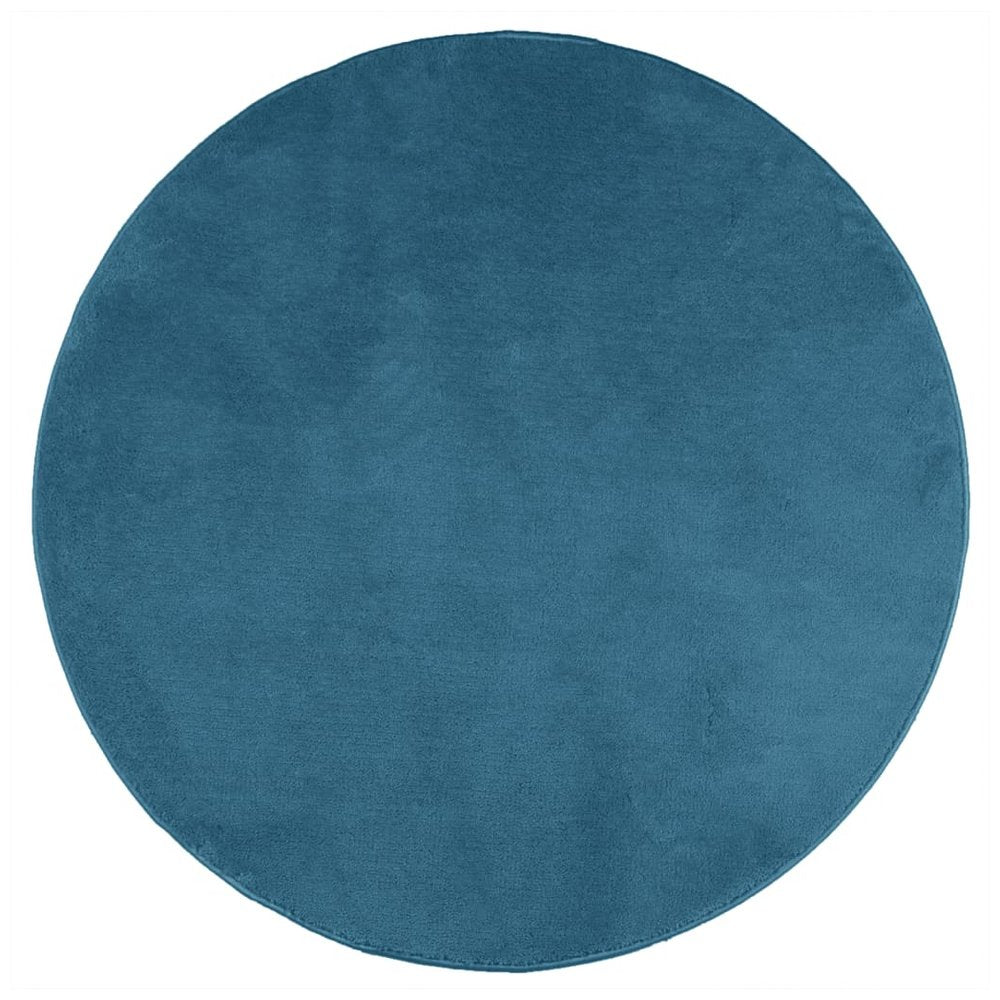vidaXL Rug OVIEDO Short Pile Turquoise Ø 100 cm - SILVIONIX