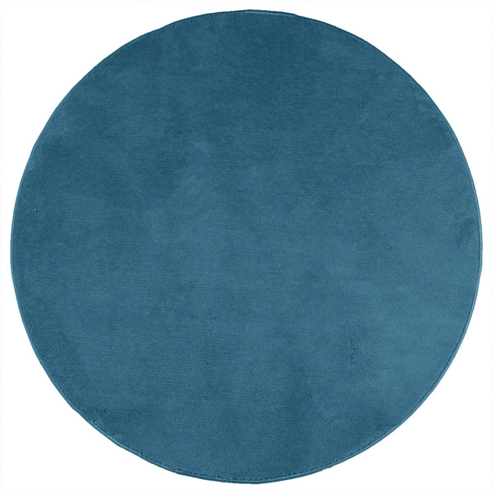 vidaXL Rug OVIEDO Short Pile Turquoise Ø 240 cm - SILVIONIX