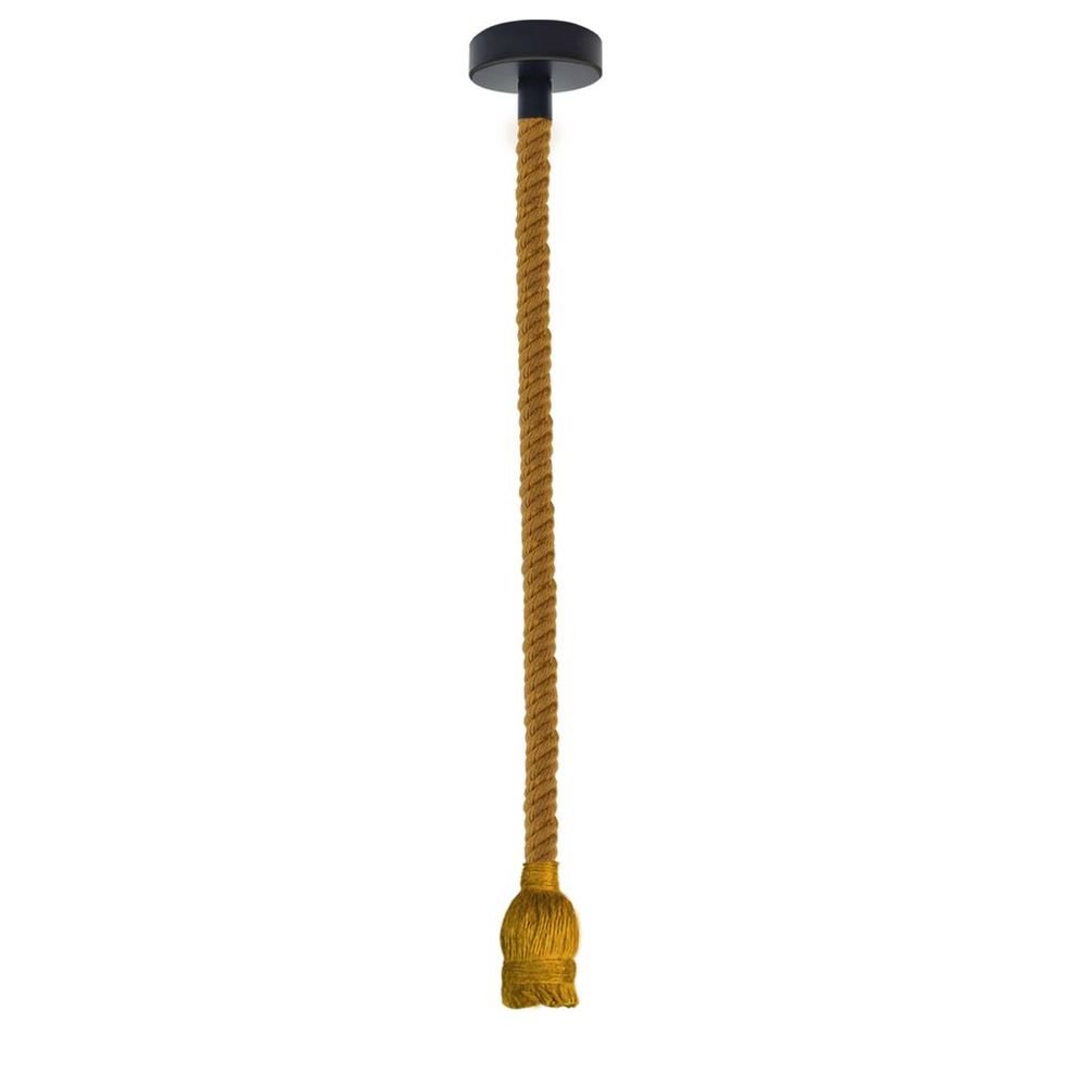 Vintage Ceiling Pendant Light 1m Yellow Colour Hemp Rope Hanging Lamp Lights - SILVIONIX