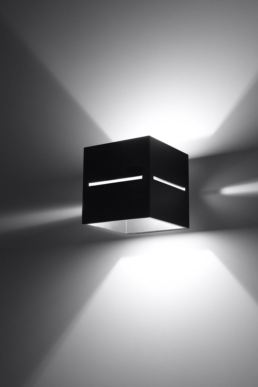 Wall Lamp LOBO Black Up/Down Square Shape Modern Loft Design G9 - SILVIONIX