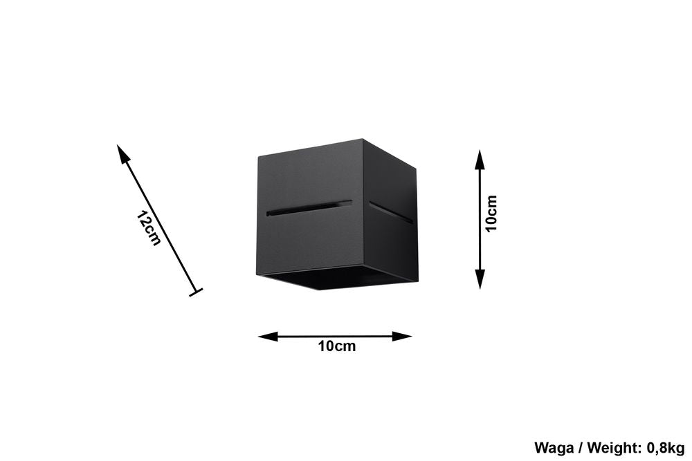 Wall Lamp LOBO Black Up/Down Square Shape Modern Loft Design G9 - SILVIONIX