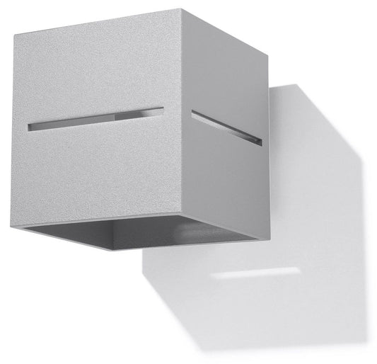 Wall Lamp LOBO Grey Up/Down Square Shape Modern Loft Design G9 - SILVIONIX