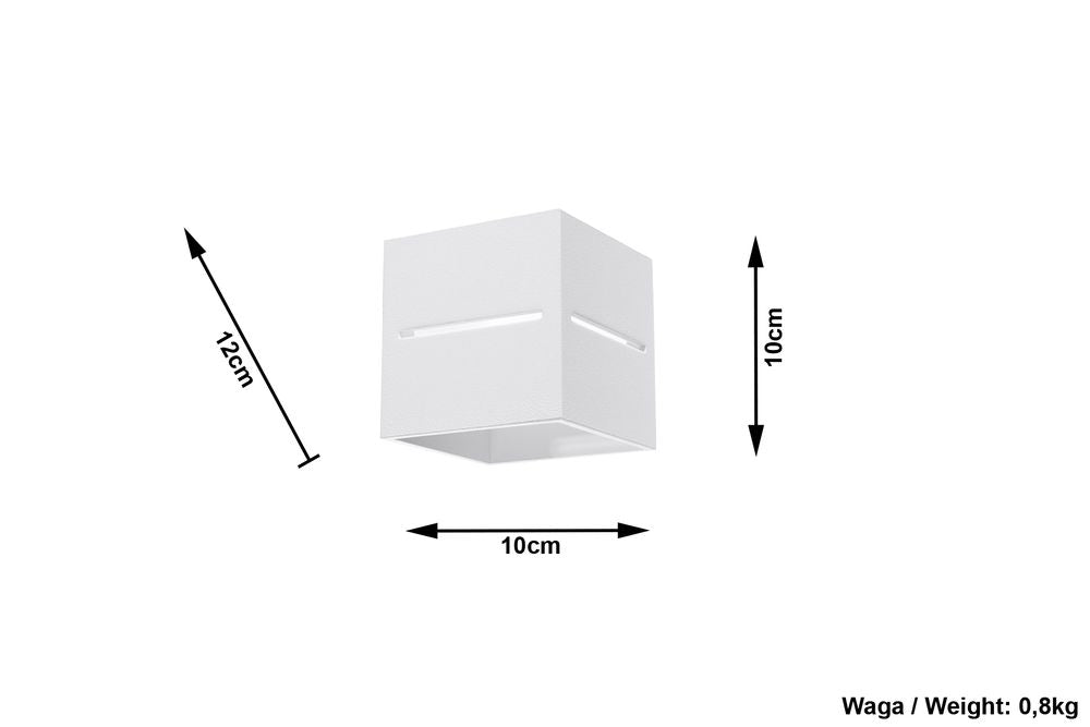 Wall Lamp LOBO White Up/Down Square Shape Modern Loft Design G9 - SILVIONIX