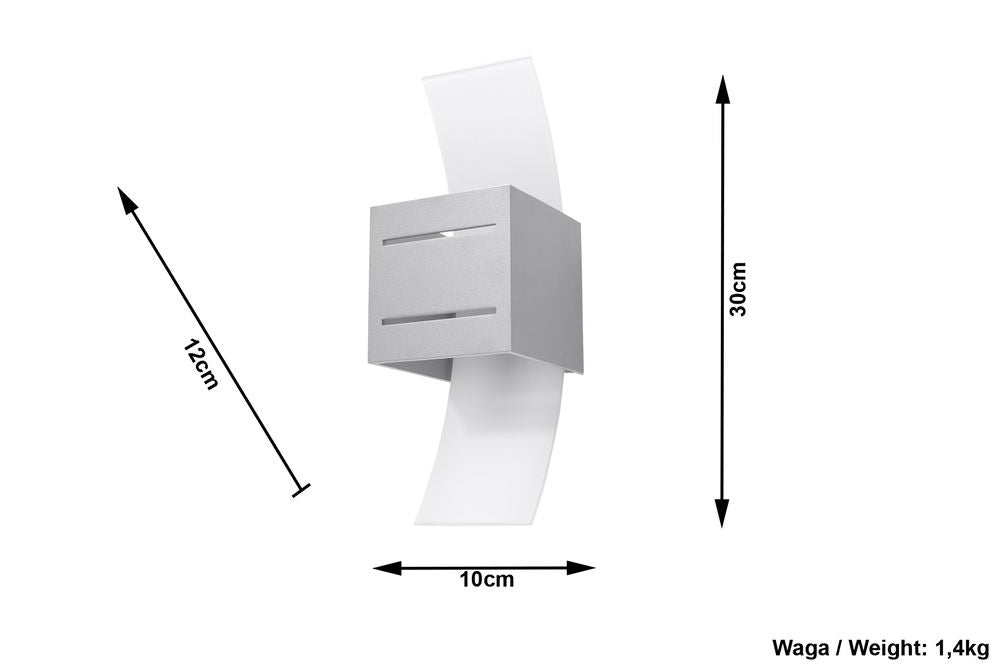 Wall Lamp LORETO Grey Up/Down Square Shape Modern Loft Design G9 - SILVIONIX