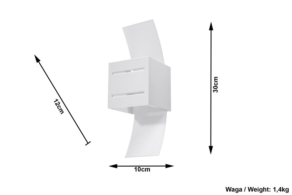 Wall Lamp LORETO White Up/Down Square Shape Modern Loft Design G9 - SILVIONIX