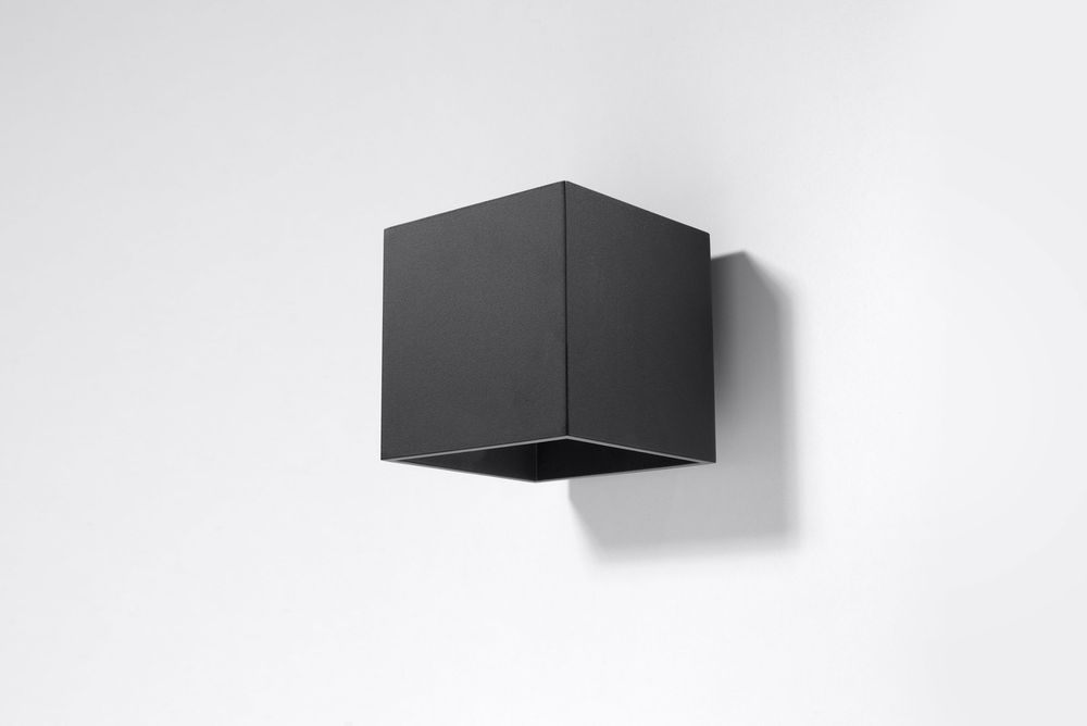 Wall Lamp QUAD 1 Black Up/Down Square Shape Modern Loft Design G9 - SILVIONIX