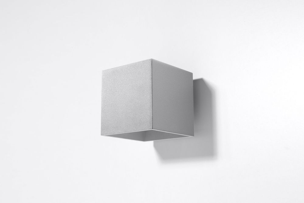 Wall Lamp QUAD 1 Grey Up/Down Square Shape Modern Loft Design G9 - SILVIONIX