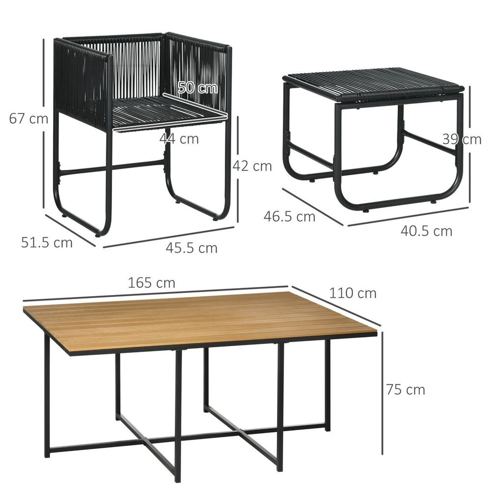 11 - PC Rattan Dining Set, 10 - seater Table & Chair Sets w/ Space - saving Design - SILVIONIX