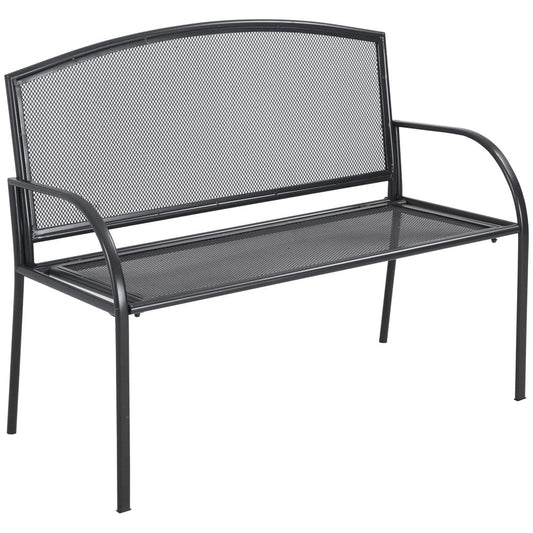 2 Seater Outdoor Furniture Chair, Loveseat for Patio, Grey - SILVIONIX