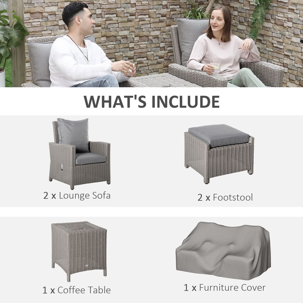 2 Seater Outdoor PE Rattan Patio Furniture TableOlefin Cushion - SILVIONIX