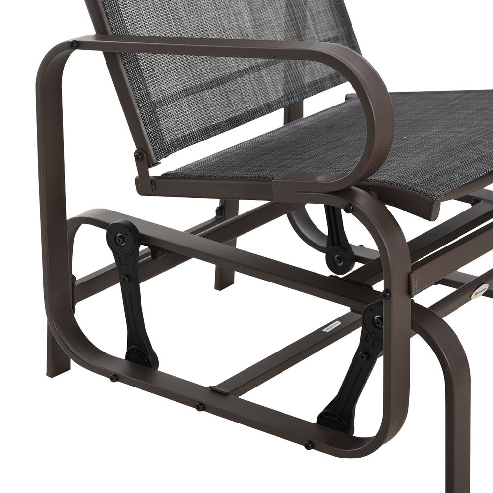 3 piece Outdoor Swing Chair with Tea Table Set, Patio Garden Rocking Furniture - SILVIONIX