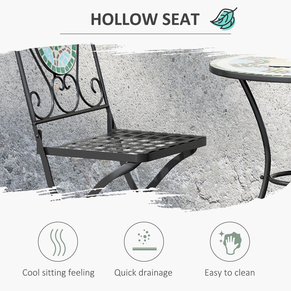 3pc Bistro Set Dining Folding Chairs Patio Furniture Outdoor - SILVIONIX