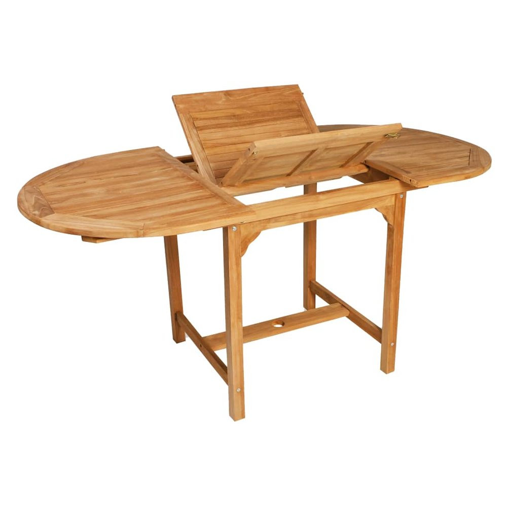 5 Piece Garden Dining Set Solid Teak Wood - SILVIONIX