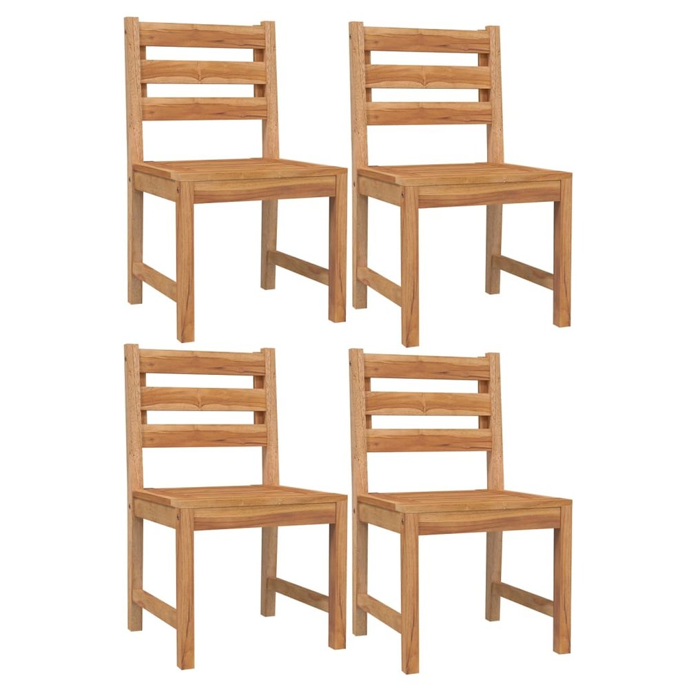 5 Piece Garden Dining Set Solid Wood Teak - SILVIONIX