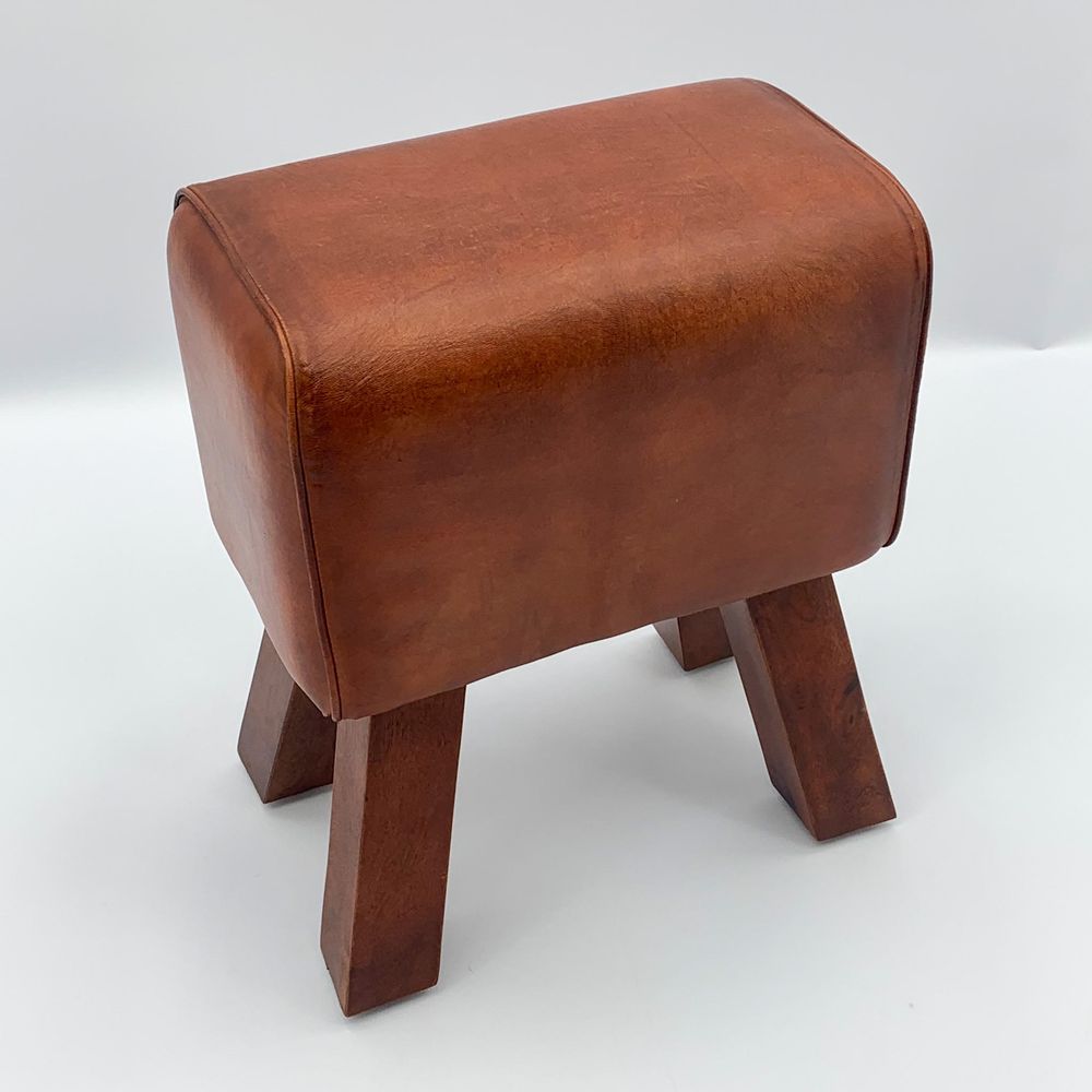 50CM LEATHER FOOTSTOOL - SILVIONIX