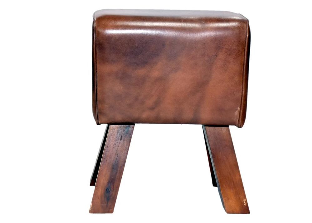 50CM LEATHER FOOTSTOOL - SILVIONIX