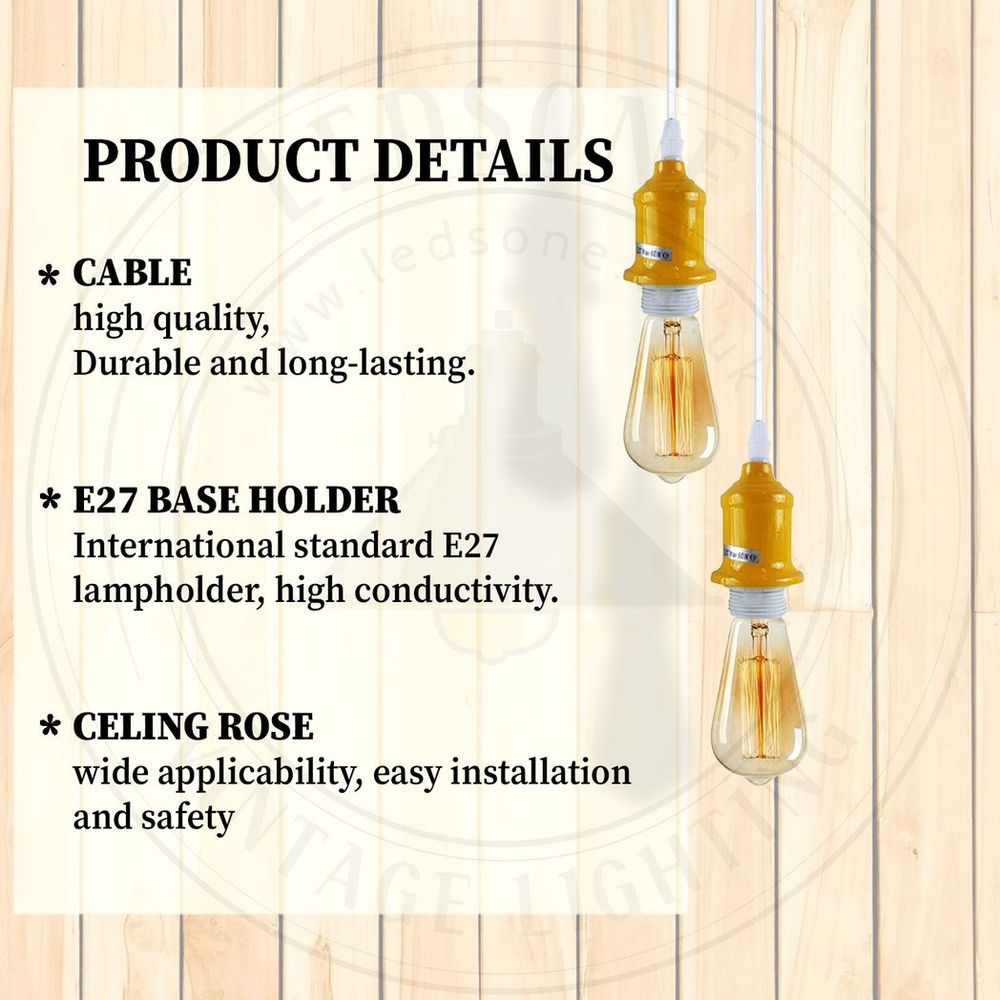 6 Pack Industrial Pendant Light Fitting, Lampshade Addable E27 Lamp Blue Holder Fitting Set With PVC Cable - SILVIONIX