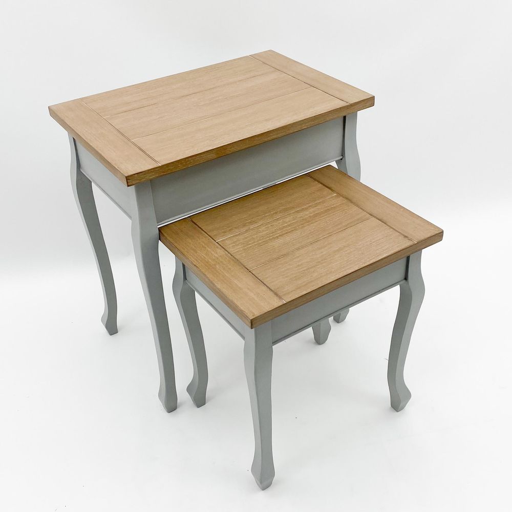 65/50CM WOODEN SET 2 NEST OF TABLES - SILVIONIX