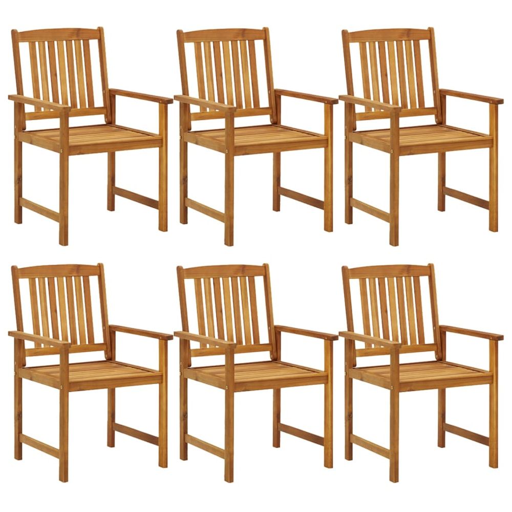 7 Piece Garden Dining Set Solid Wood Acacia - SILVIONIX