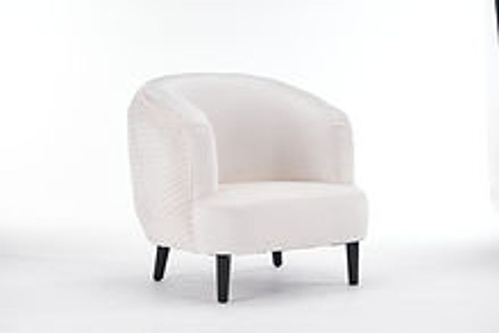 77CM CREAM VELVET ARM CHAIR - SILVIONIX