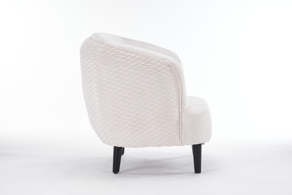 77CM CREAM VELVET ARM CHAIR - SILVIONIX