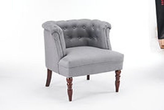 77CM GREY LINEN ARM CHAIR - SILVIONIX