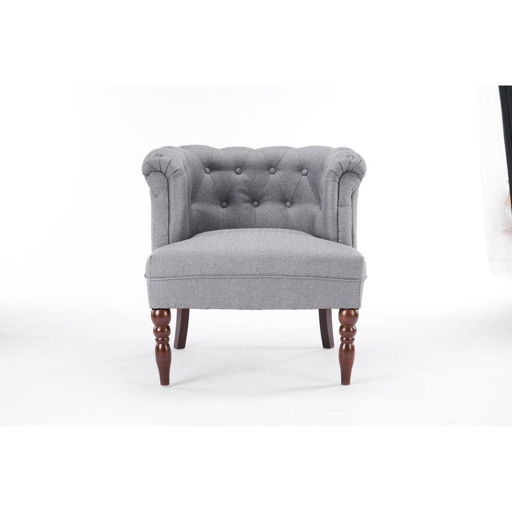 77CM GREY LINEN ARM CHAIR - SILVIONIX