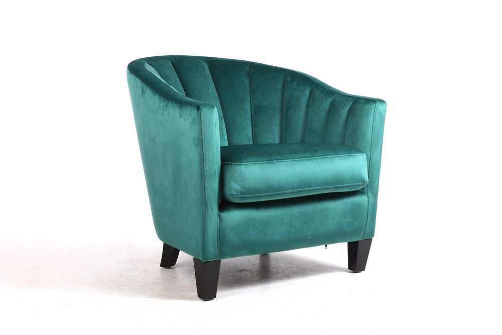 80CM SEAGRASS COLOUR VELVET ARMCHAIR - SILVIONIX