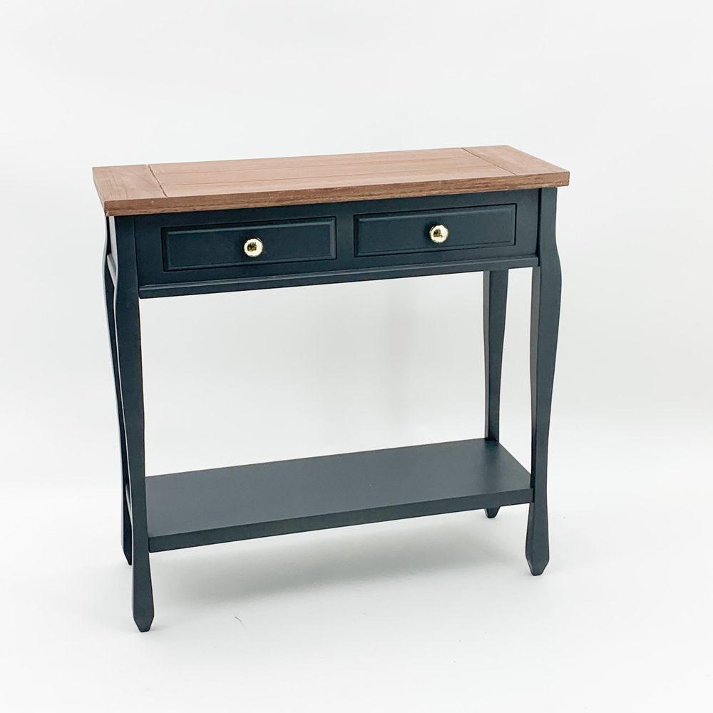 80CM WOODEN 2 DRAWER CONSOLE TABLE - SILVIONIX