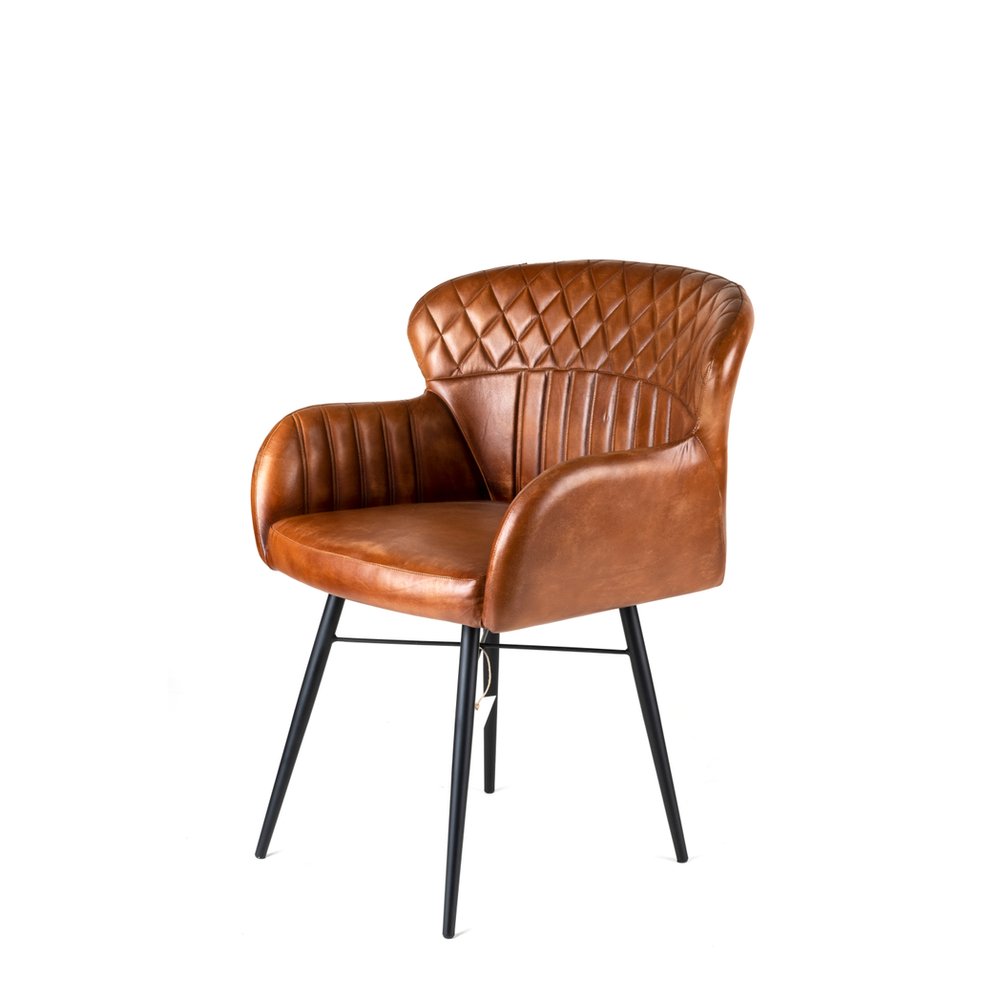 81CM LEATHER DINING CHAIR - SILVIONIX