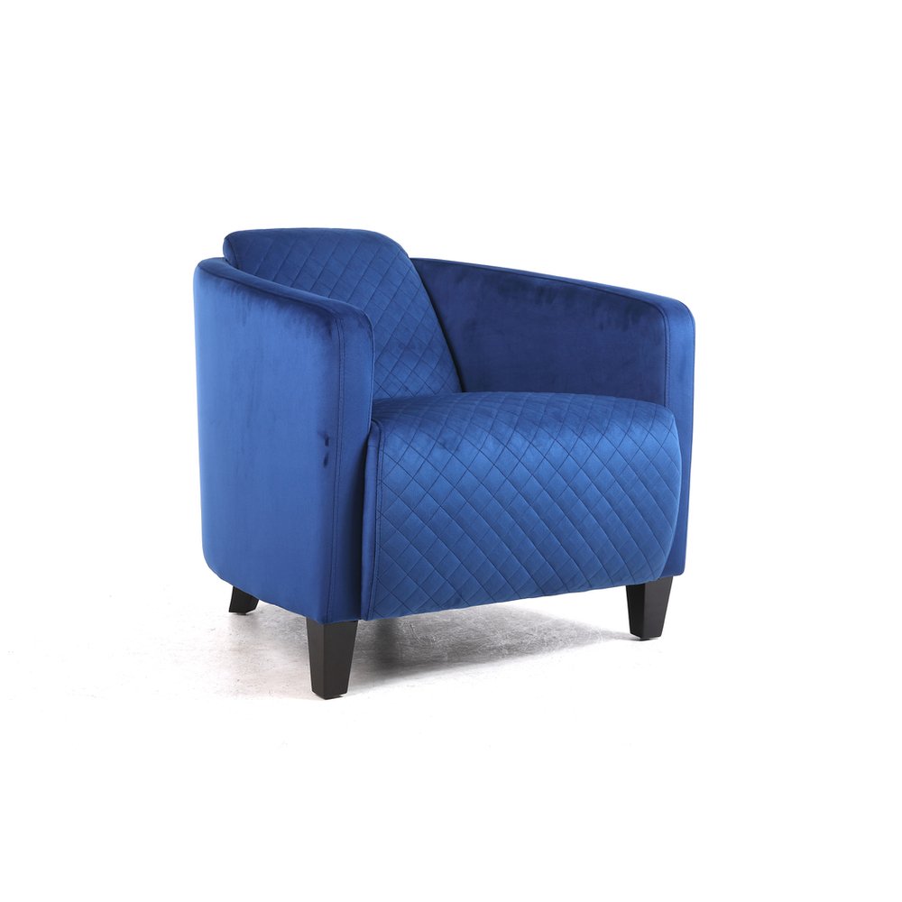 86CM BLUE COLOUR VELVET ARMCHAIR - SILVIONIX