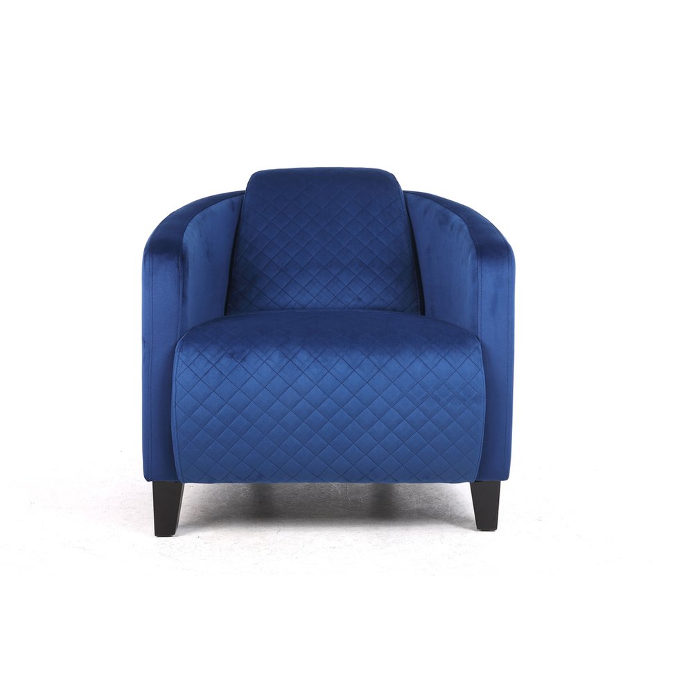 86CM BLUE COLOUR VELVET ARMCHAIR - SILVIONIX