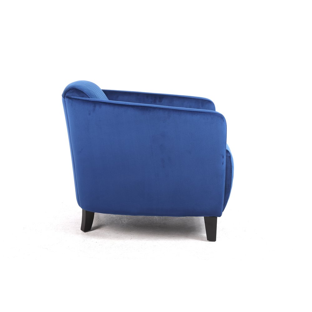 86CM BLUE COLOUR VELVET ARMCHAIR - SILVIONIX