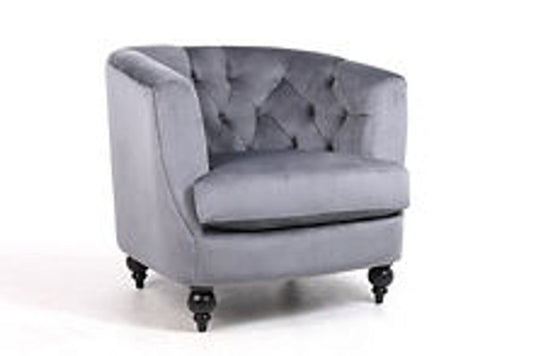 86CM LEAD COLOUR VELVET ARMCHAIR - SILVIONIX